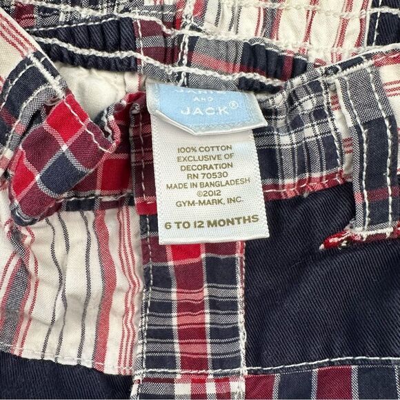 Janie and Jack Patchwork Shorts Red White Blue EUC - Picture 3 of 4